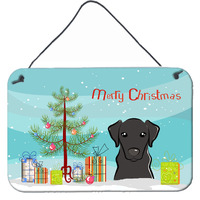 "Caroline's Treasures Christmas Tree and Black Labrador Wall or Door Hanging Prints BB1607DS812, 8HX12W"
