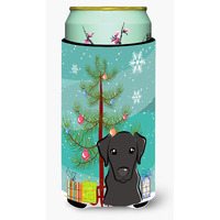 "Caroline's Treasures Christmas Tree and Black Labrador Tall Boy Koozie Hugger, Multicolor"