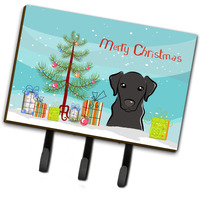 "Caroline's Treasures BB1607TH68 Christmas Tree and Black Labrador Leash or Key Holder, Large, Multicolor"