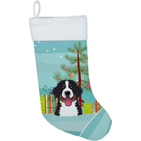 "Caroline's Treasures Tree and Bernese Mountain Dog Christmas, Holiday Stocking, decoration, 11 x 18, Multicolor"