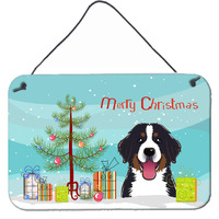 "Caroline's Treasures Christmas Tree and Bernese Mountain Dog Wall or Door Hanging Prints BB1609DS812, 8HX12W, Multicolor"