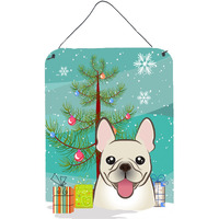 "Caroline's Treasures Christmas Tree and French Bulldog Wall or Door Hanging Prints BB1610DS1216, 16HX12W, Multicolor"
