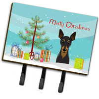 "Caroline's Treasures BB1612TH68 Christmas Tree and Min Pin Leash or Key Holder, Large, Multicolor"