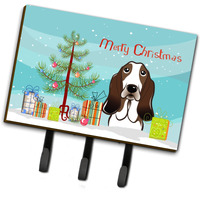 "Caroline's Treasures BB1615TH68 Christmas Tree and Basset Hound Leash or Key Holder, Large, Multicolor"