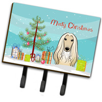 "Caroline's Treasures BB1616TH68 Christmas Tree and Afghan Hound Leash or Key Holder, Large, Multicolor"