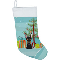 "Caroline's Treasures Tree and Doberman Christmas, Holiday Stocking, decoration, 11 x 18, Multicolor"