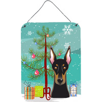 "Caroline's Treasures Christmas Tree and Doberman Wall or Door Hanging Prints BB1617DS1216, 16HX12W, Multicolor"