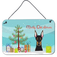 "Caroline's Treasures Christmas Tree and Doberman Wall or Door Hanging Prints BB1617DS812, 8HX12W"
