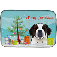 "Caroline's Treasures Christmas Tree And Saint Bernard Dish Drying Mat, 14"" x 21"""
