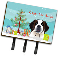 "Caroline's Treasures BB1618TH68 Christmas Tree and Saint Bernard Leash or Key Holder, Large, Multicolor"