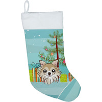 "Caroline's Treasures Tree and Chihuahua Christmas, Holiday Stocking, decoration, 11 x 18, Multicolor"