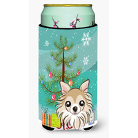 "Caroline's Treasures Christmas Tree and Chihuahua Tall Boy Koozie Hugger, Multicolor"