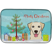 "Caroline's Treasures Christmas Tree And Golden Retriever Dish Drying Mat, 14"" x 21"""