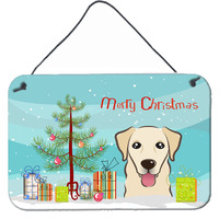 "Caroline's Treasures Christmas Tree and Golden Retriever Wall or Door Hanging Prints BB1624DS812, 8HX12W, Multicolor"