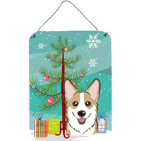 "Caroline's Treasures Christmas Tree and Sable Corgi Wall or Door Hanging Prints BB1625DS1216, 16HX12W, Multicolor"