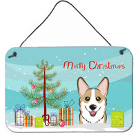 "Caroline's Treasures Christmas Tree and Sable Corgi Wall or Door Hanging Prints BB1625DS812, 8HX12W"
