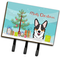 "Caroline's Treasures BB1627TH68 Christmas Tree and Tricolor Corgi Leash or Key Holder, Large, Multicolor"
