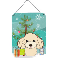 "Caroline's Treasures Christmas Tree and Buff Poodle Wall or Door Hanging Prints BB1630DS1216, 16HX12W, Multicolor"