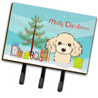 "Caroline's Treasures BB1630TH68 Christmas Tree and Buff Poodle Leash or Key Holder, Large, Multicolor"