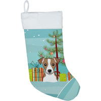 "Caroline's Treasures Tree and Jack Russell Terrier Christmas, Holiday Stocking, decoration, 11 x 18, Multicolor"