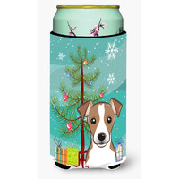 "Caroline's Treasures BB1632TBC Christmas Tree and Jack Russell Terrier Tall Boy Koozie Hugger, Multicolor"