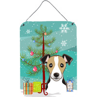 "Caroline's Treasures Christmas Tree and Jack Russell Terrier Wall or Door Hanging Prints BB1633DS1216, 16HX12W, Multicolor"