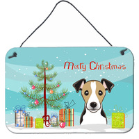 "Caroline's Treasures Christmas Tree and Jack Russell Terrier Wall or Door Hanging Prints BB1633DS812, 8HX12W, Multicolor"