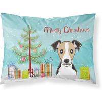 "Caroline's Treasures BB1633PILLOWCASE Christmas Tree And Jack Russell Terrier Fabric Standard Pillowcase, Large, Multicolor"