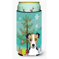 "Caroline's Treasures BB1633TBC Christmas Tree and Jack Russell Terrier Tall Boy Koozie Hugger, Multicolor"