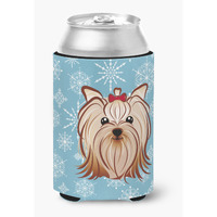 "Caroline's Treasures Snowflake Yorkie Yorkshire Terrier Can/Bottle Hugger, Multicolor"