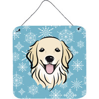 "Caroline's Treasures Snowflake Golden Retriever Wall or Door Hanging Prints BB1639DS66, 6HX6W, Multicolor"