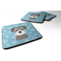"Caroline's Treasures BB1640FC Snowflake Schnauzer Foam Coasters (Set of 4), 3.5"", Multicolor"