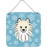 "Caroline's Treasures Snowflake Pomeranian Wall or Door Hanging Prints BB1641DS66, 6HX6W, Multicolor"