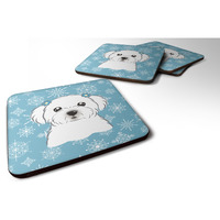 "Caroline's Treasures BB1642FC Snowflake Maltese Foam Coasters (Set of 4), 3.5"", Multicolor"