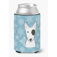 "Caroline's Treasures Snowflake Bull Terrier Can/Bottle Hugger, Multicolor"