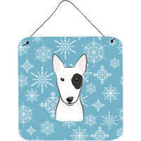 "Caroline's Treasures Snowflake Bull Terrier Wall or Door Hanging Prints BB1643DS66, 6HX6W, Multicolor"