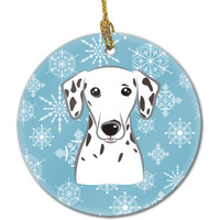 "Caroline's Treasures BB1644CO1 Snowflake Dalmatian Ceramic Ornament, Multicolor"