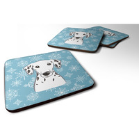 "Caroline's Treasures BB1644FC Snowflake Dalmatian Foam Coasters (Set of 4), 3.5"", Multicolor"