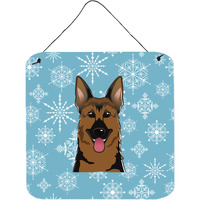 "Caroline's Treasures Snowflake German Shepherd Wall or Door Hanging Prints BB1645DS66, 6HX6W, Multicolor"