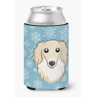 "Caroline's Treasures Snowflake Longhair Creme Dachshund Can/Bottle Hugger, Multicolor"