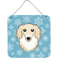 "Caroline's Treasures Snowflake Longhair Creme Dachshund Wall or Door Hanging Prints BB1646DS66, 6HX6W, Multicolor"