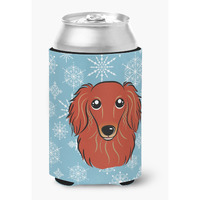 "Caroline's Treasures Snowflake Longhair Red Dachshund Can/Bottle Hugger, Multicolor"
