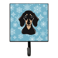 "Caroline's Treasures BB1649SH4 Snowflake Smooth Black and Tan Dachshund Leash or Key Holder, Small, Multicolor"