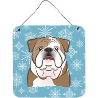 "Caroline's Treasures Snowflake English Bulldog Wall or Door Hanging Prints BB1653DS66, 6HX6W, Multicolor"