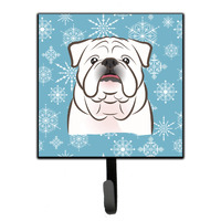 "Caroline's Treasures BB1654SH4 Snowflake White English Bulldog Leash or Key Holder, Small, Multicolor"