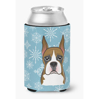 "Caroline's Treasures Snowflake Boxer Can/Bottle Hugger, Multicolor"
