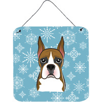 "Caroline's Treasures Snowflake Boxer Wall or Door Hanging Prints BB1657DS66, 6HX6W, Multicolor"