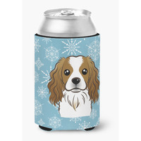 "Caroline's Treasures Snowflake Cavalier Spaniel Can/Bottle Hugger, Multicolor"