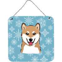 "Caroline's Treasures Snowflake Shiba Inu Wall or Door Hanging Prints BB1659DS66, 6HX6W, Multicolor"