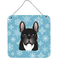 "Caroline's Treasures Snowflake French Bulldog Wall or Door Hanging Prints BB1661DS66, 6HX6W, Multicolor"